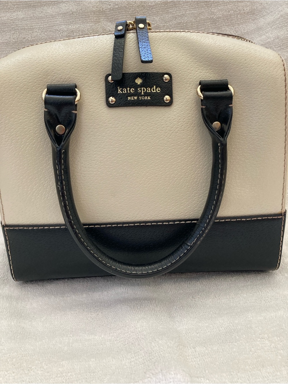 kate spade Two-Tone Cream and Black Dome Satchel